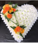 Orange Heart funerals Flowers